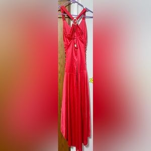 Pink Deb prom or homecoming hi-low dress